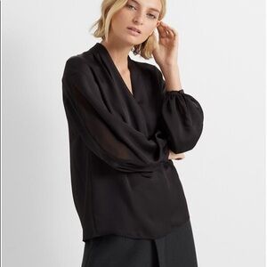 NWT Club Monaco Sheer Combo white women’s Blouse